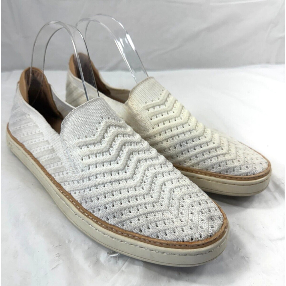 Ugg Sammy Breeze White Cotton Knit Slip on Sneaker Women's Size 9.5